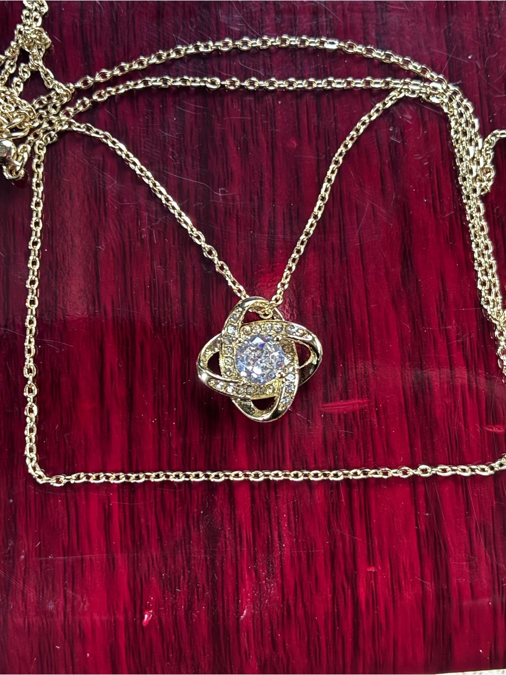 Gold Crystal Floral Halo Pendant Necklace - Women Jewelry